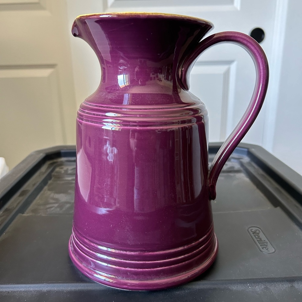 Burgundy handmade ceramic pitcher